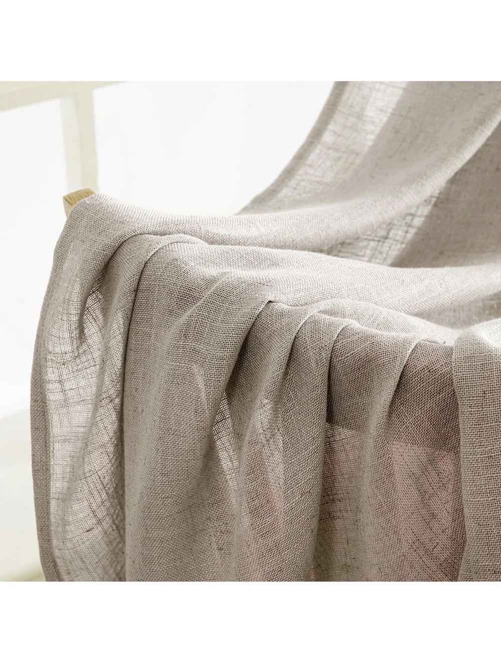 MIULEE Burlywood Birch Linen Curtains 52x90 Inch Long 2 Panels for Bedroom